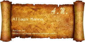 Allaga Manna névjegykártya